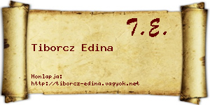 Tiborcz Edina névjegykártya